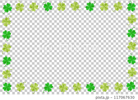 四葉のクローバー フレーム 白背景 透過 四葉のクローバー フレーム 白背景 透過 117067630