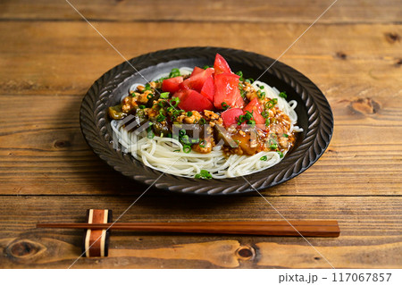 麻婆茄子素麺 117067857