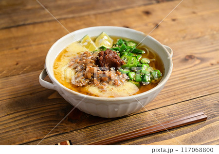 梅干しと納豆とろろオクラ素麺 117068800