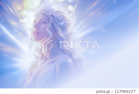 光に包まれた美しく神秘的な女神 117069227
