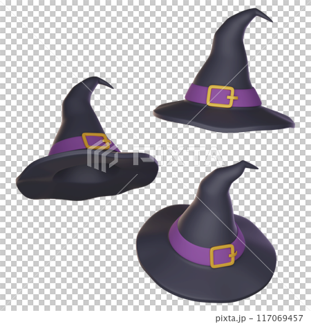 halloween witch hat 3D graphic halloween witch hat 3D graphic 117069457