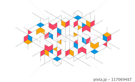 Creative idea of modern design with abstract geometric background. Minimalistic vector texture with polygonal pattern. 117069487