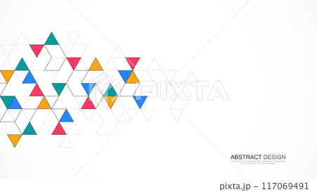 Creative idea of modern design with abstract geometric background. Minimalist vector texture with triangles pattern. Creative idea of modern design with abstract geometric background. Minimalist vector texture with triangles pattern. 117069491