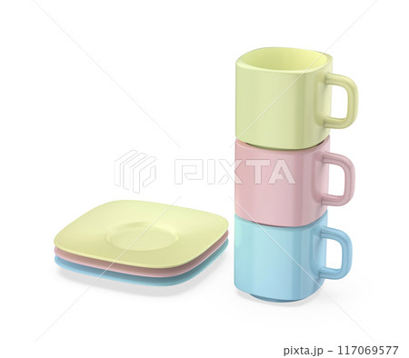 Ceramic coffee cups and saucers Ceramic coffee cups and saucers 117069577