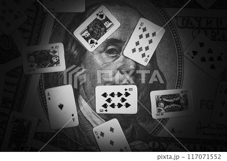 image of playing card money banknote image of playing card money banknote 117071552