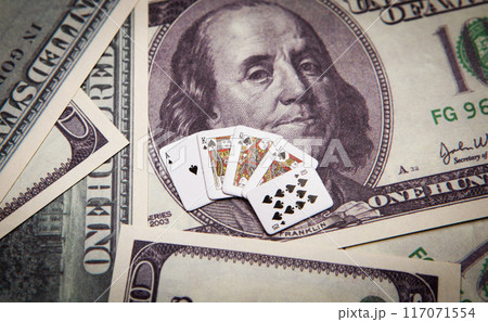 image of playing card money banknote image of playing card money banknote 117071554