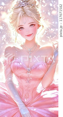 ピンクのドレスを着たプリンセス 117071582