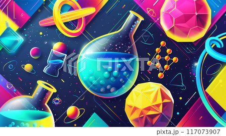 Lively back-to-school background, colorful...のイラスト素材 [117073907] - PIXTA