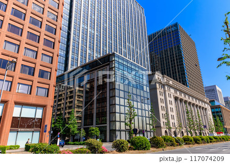 東京　千代田区 丸の内　日比谷通りから見た 明治安田生命ビル 117074209