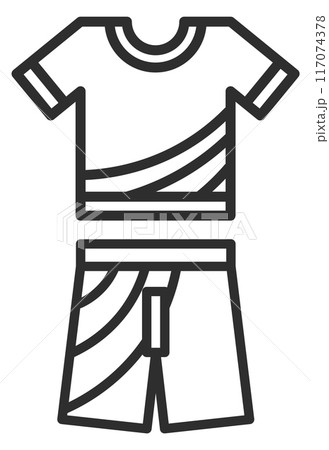 Sport uniform line icon. Soccer apparel symbol 117074378