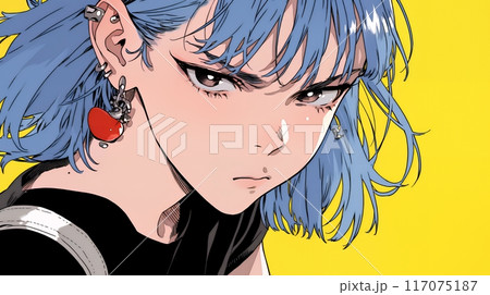 口と顔を歪めて嫌な感情を表している若い女性