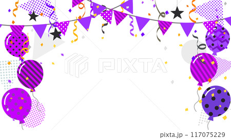 風船とガーランドのフレーム 117075229