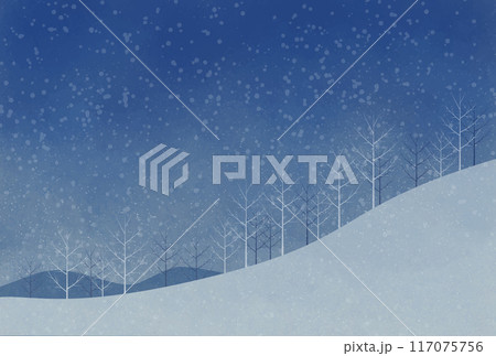 冬山の寒々しい雪景色のベクターイラスト 冬山の寒々しい雪景色のベクターイラスト 117075756