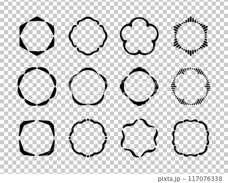 簡約日式設計框架向量素材集 簡約日式設計框架向量素材集 117076338