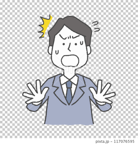 驚く会社員男性 驚く会社員男性 117076595