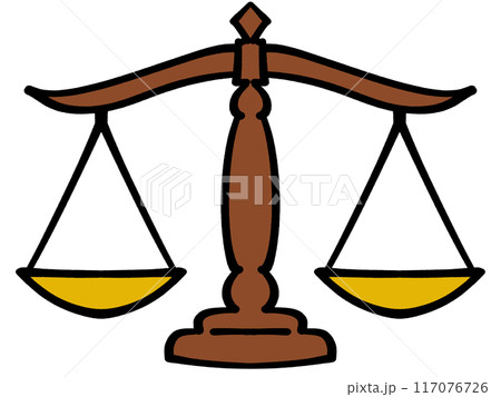 天秤のシンプルなイラスト素材 117076726