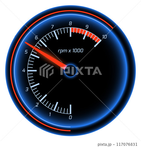 Tachometer gauge. Car control panel dashboard indicator 117076831