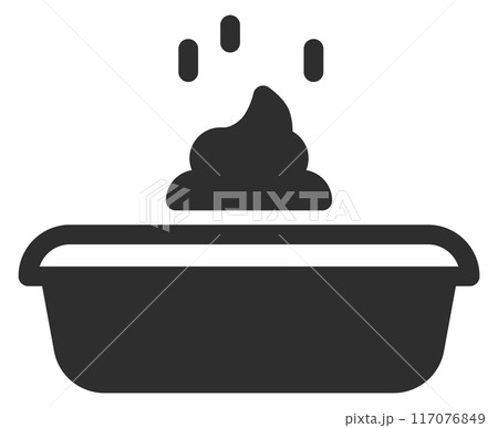 Pet toilet. Box for animal hygiene black icon 117076849