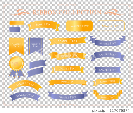 Elegant ribbon illustration collection Elegant ribbon illustration collection 117076874