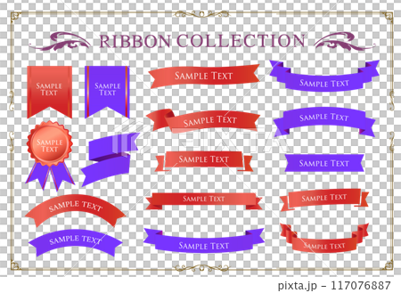 Elegant ribbon illustration collection 117076887