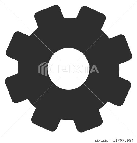 Cogwheel black icon. Gear symbol. Mechanical proccess Cogwheel black icon. Gear symbol. Mechanical proccess 117076984