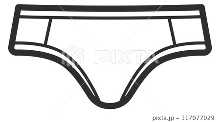 Bikini shorts line icon. Underwear pants symbol Bikini shorts line icon. Underwear pants symbol 117077029