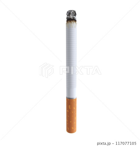 A cigarette is lit and smoking 117077105