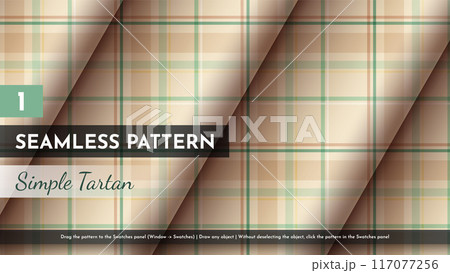 Seamless Simple Tartan Pattern. Traditional Scottish Texture. Fashionable Fabric. Textile Background Seamless Simple Tartan Pattern. Traditional Scottish Texture. Fashionable Fabric. Textile Background 117077256