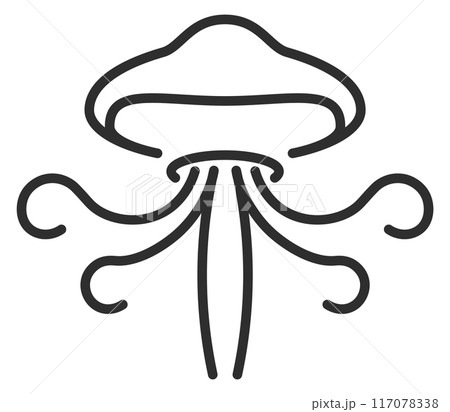 Jellyfish line icon. Underwater fauna. Marine animal 117078338