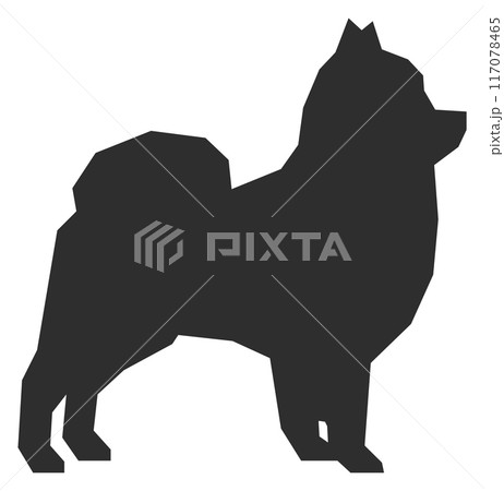 Pomeranian black silhouette. Dog logo. Pet icon 117078465