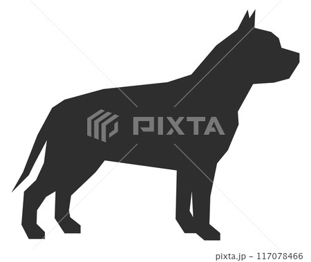 Pit bull black silhouette. Pet icon. Dog logo 117078466