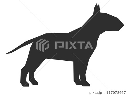 Bull terrier black silhouette. Dog breed icon Bull terrier black silhouette. Dog breed icon 117078467