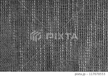 Jacquard woven coarse weave texture upholstery black fabric. 117078553