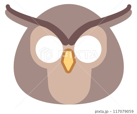 Owl mask. Funny bird party fun color icon 117079059