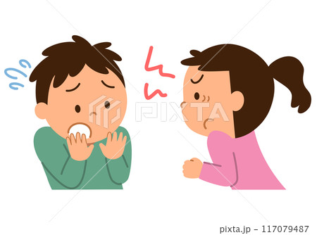 友達を睨む女の子 117079487