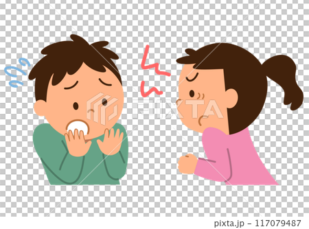 友達を睨む女の子 117079487