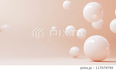 抽象的な白の3D背景。球 117079799