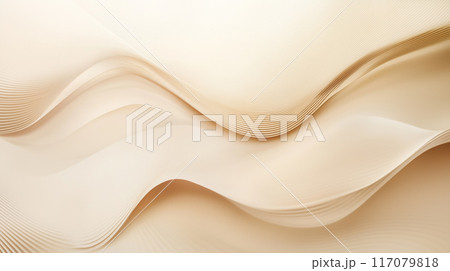 抽象的な白、ベージュの波の背景 117079818