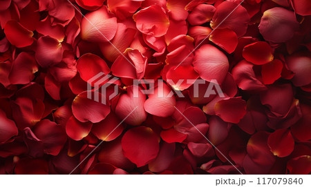 画面いっぱいのバラの花びらの背景 117079840