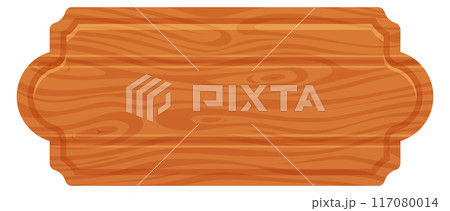 Wooden sign template. Cartoon game menu element 117080014