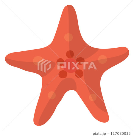 Starfish color icon. Red sea fauna symbol Starfish color icon. Red sea fauna symbol 117080033