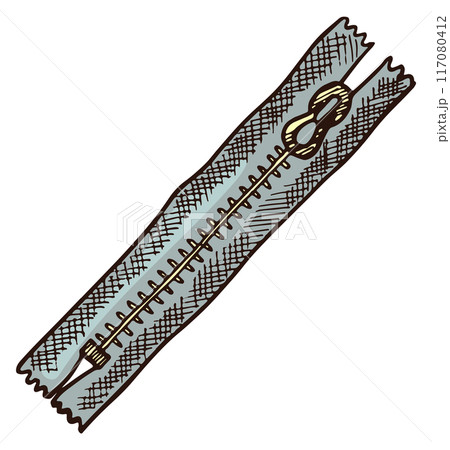 Zip fastener color drawing. Clothes locker illustration Zip fastener color drawing. Clothes locker illustration 117080412