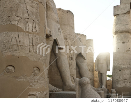 Ancient Egyptian Colossi at Luxor Temple Ancient Egyptian Colossi at Luxor Temple 117080947