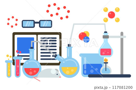 Chemistry icon. Scientific research experiment color concept Chemistry icon. Scientific research experiment color concept 117081200