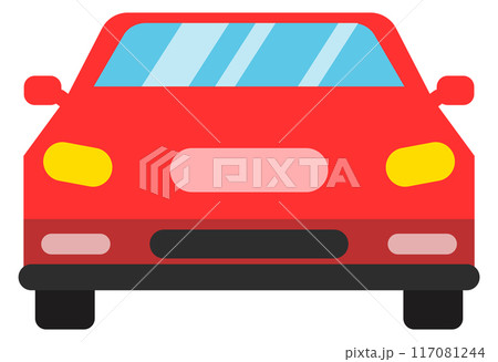 Red car front color icon. Transport symbol Red car front color icon. Transport symbol 117081244