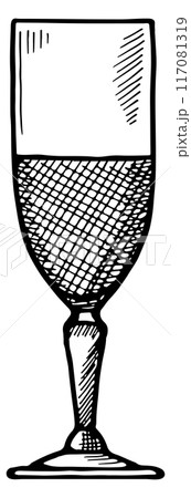 Beer glass chalk drawing. Pub logo sketch 117081319