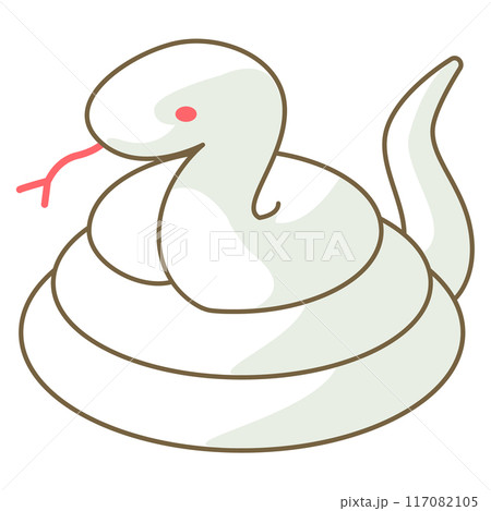 とぐろをまくかわいい白蛇 117082105