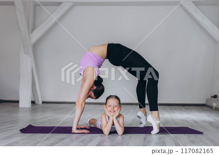 children's gymnastics and muscle stretching exercises children's gymnastics and muscle stretching exercises 117082165