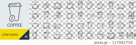 Coffee icon set Coffee icon set 117082758