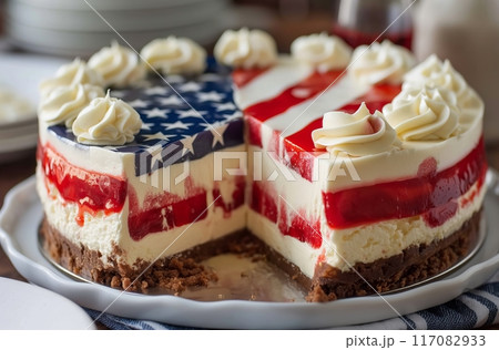 Cheesecake with flag design Cheesecake with flag design 117082933